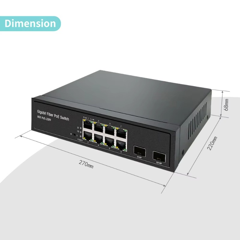 OEM ODM 8-Ports Full Gigabit N - Managed Gigabit Poe Switch 8 Port 802.3At recension och pris